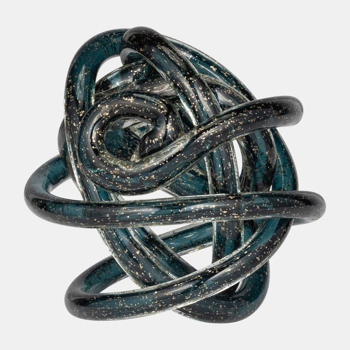 6" Blue Glass Knot - Adams Furniture