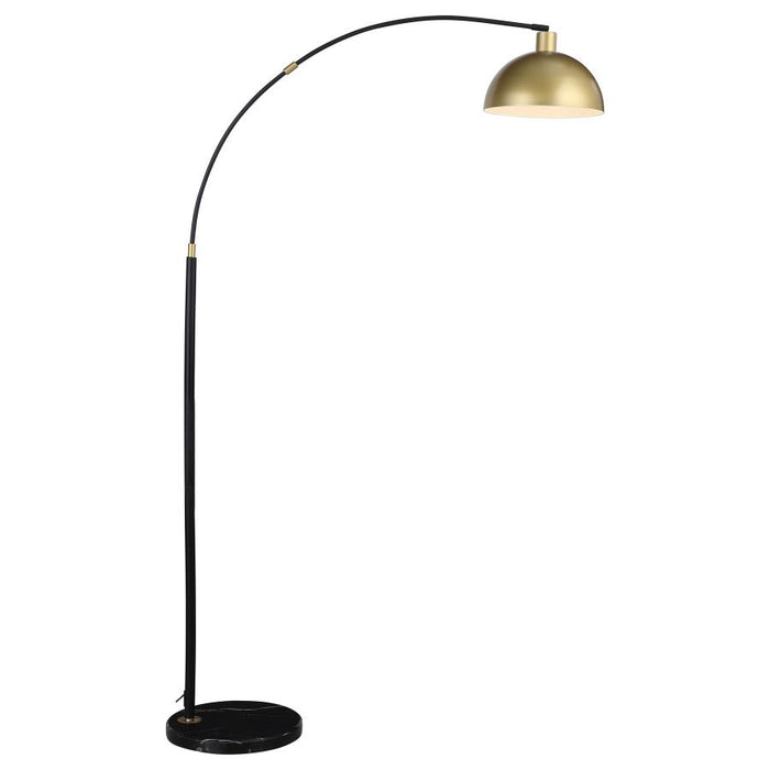 74-inch Arched Dome Shade Metal Floor Lamp Black - Adams Furniture