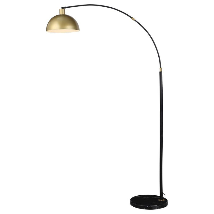 74-inch Arched Dome Shade Metal Floor Lamp Black - Adams Furniture