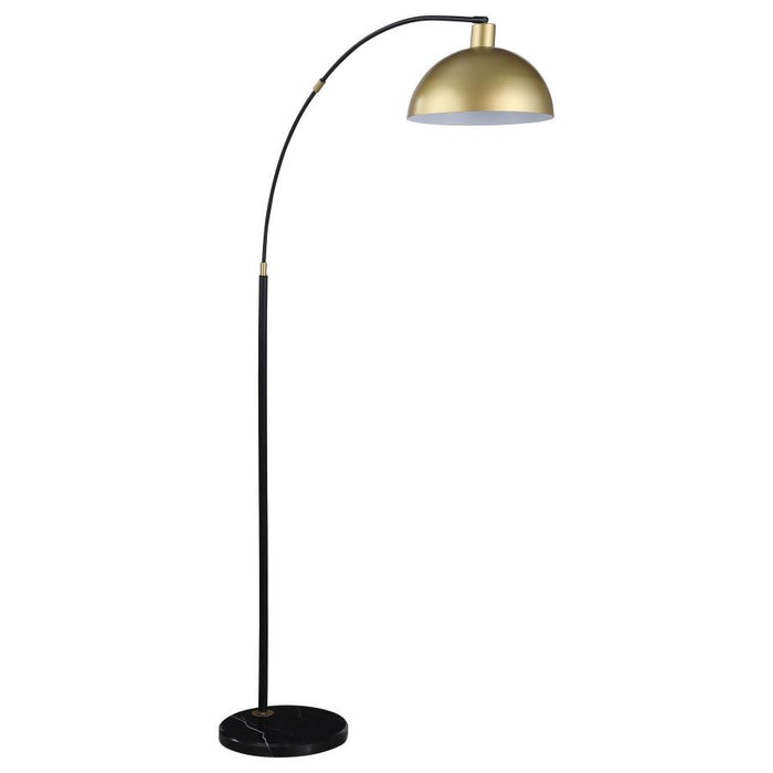 74-inch Arched Dome Shade Metal Floor Lamp Black - Adams Furniture
