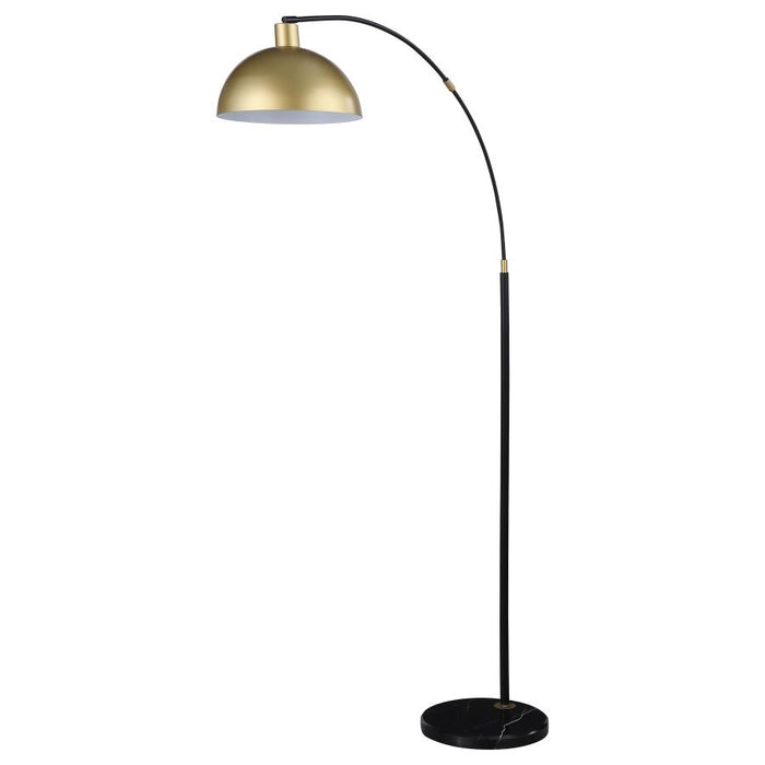 74-inch Arched Dome Shade Metal Floor Lamp Black - Adams Furniture