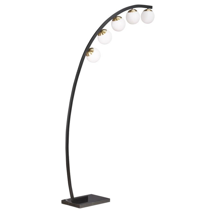 78-inch Spherical 5-light Arc Metal Floor Lamp Black - Adams Furniture