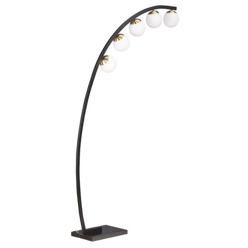 78-inch Spherical 5-light Arc Metal Floor Lamp Black - Adams Furniture