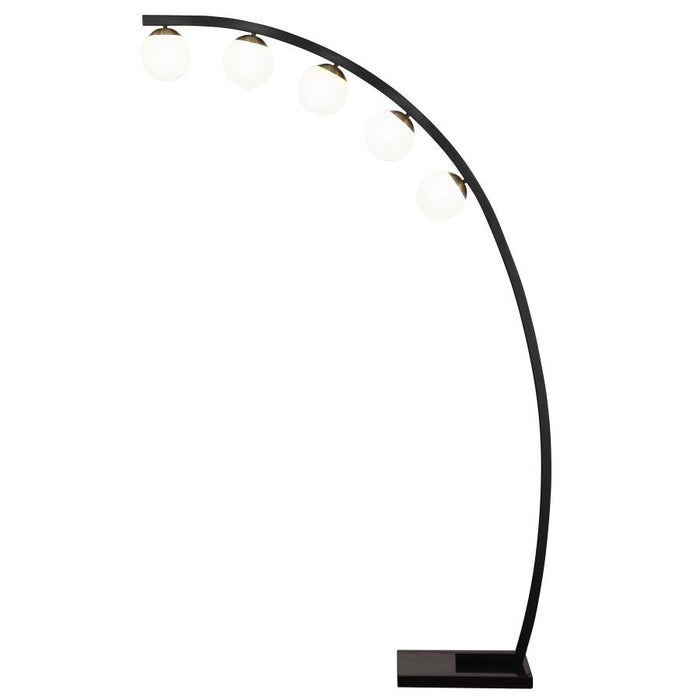 78-inch Spherical 5-light Arc Metal Floor Lamp Black - Adams Furniture