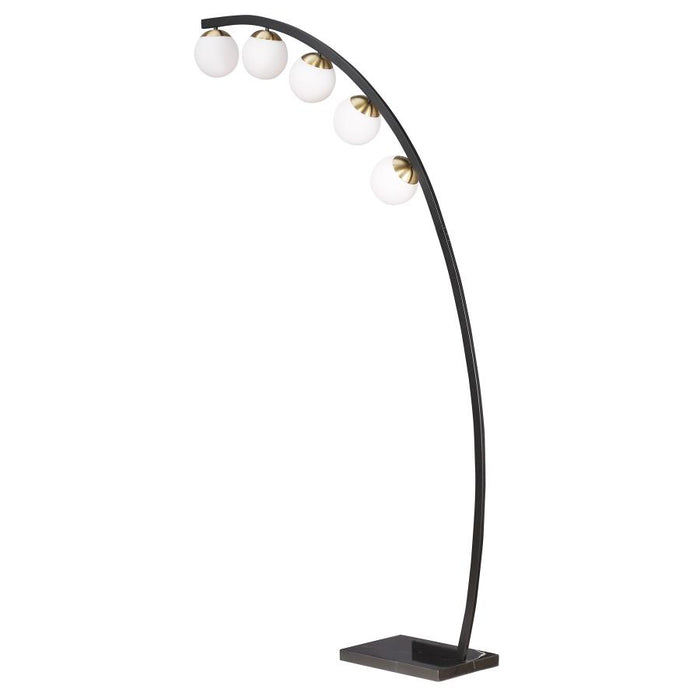78-inch Spherical 5-light Arc Metal Floor Lamp Black - Adams Furniture