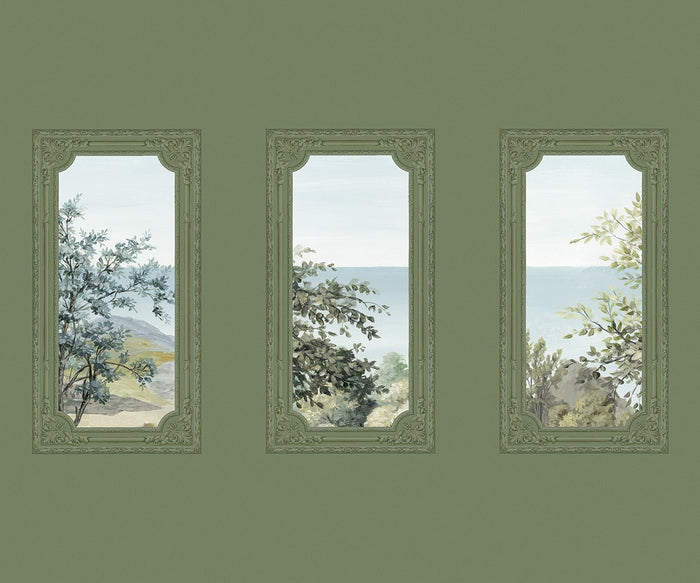 A Room With A View - Custom Sized Wallpaper Mural (per m2) - Green