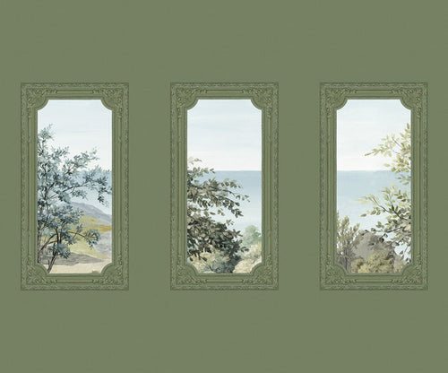 A Room With A View - Custom Sized Wallpaper Mural (per m2) - Green