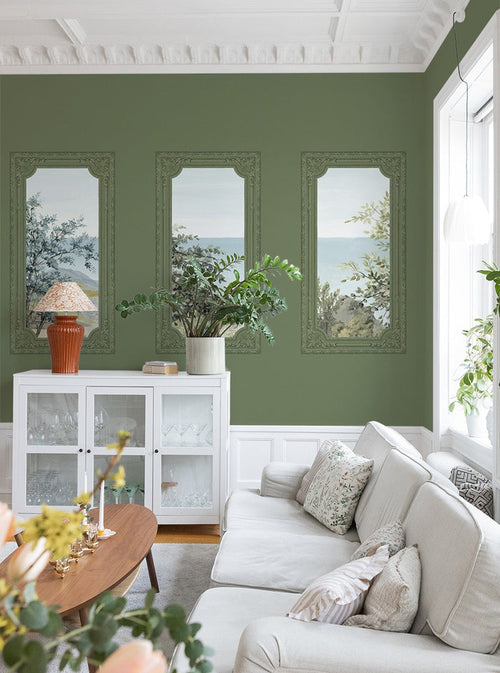 A Room With A View - Custom Sized Wallpaper Mural (per m2) - Green