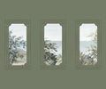 A Room With A View - Custom Sized Wallpaper Mural (per m2) - Olive Green
