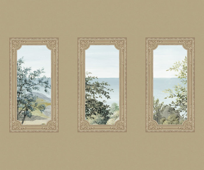 A Room With A View - Custom Sized Wallpaper Mural (per m2) - Sandstone