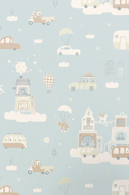 Above the Clouds Wallpaper - Soft Blue