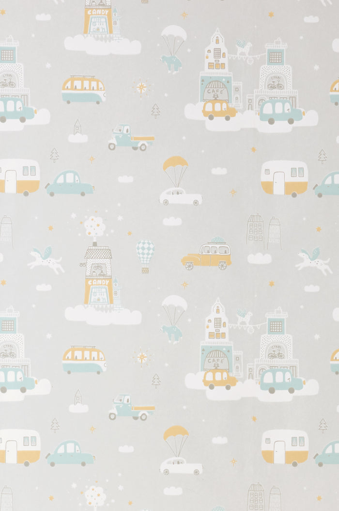 Above the Clouds Wallpaper - Soft Grey