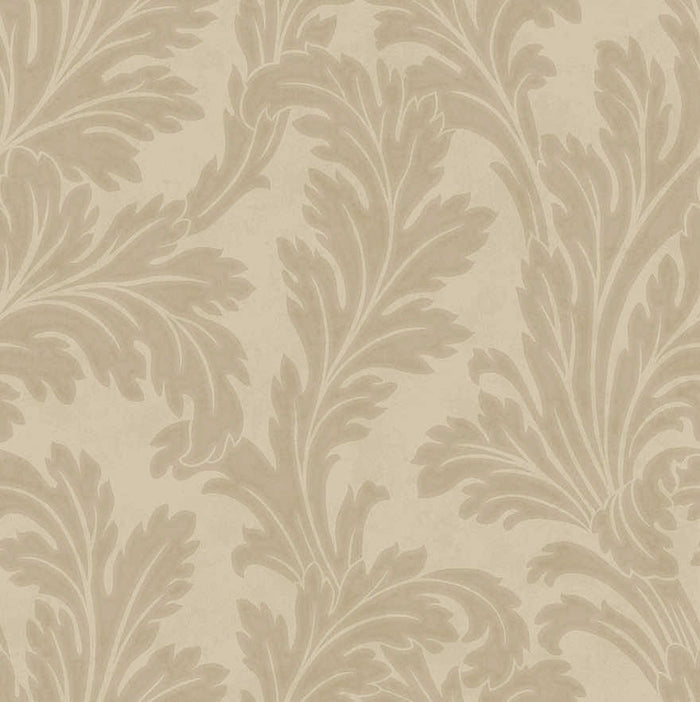 Acanthus Textured Wallpaper - Taupe