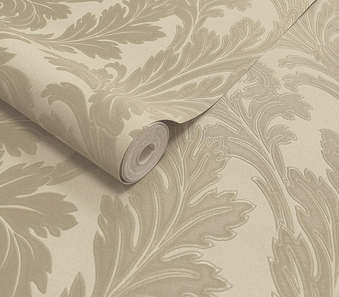 Acanthus Textured Wallpaper - Taupe