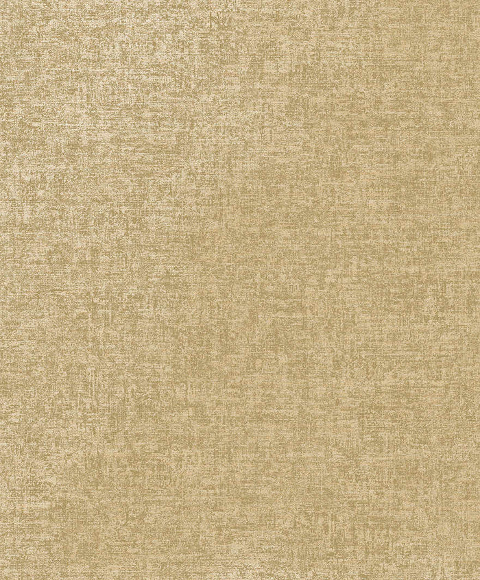 Ajanta wallpaper in Gold, showing a mottled linen-textured metallic gold finish