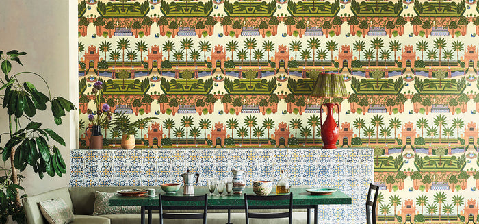 Alcazar Gardens Wallpaper - Terracotta Multi