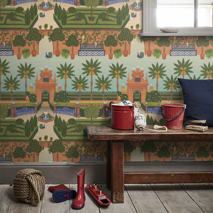 Alcazar Gardens Wallpaper - Terracotta Multi