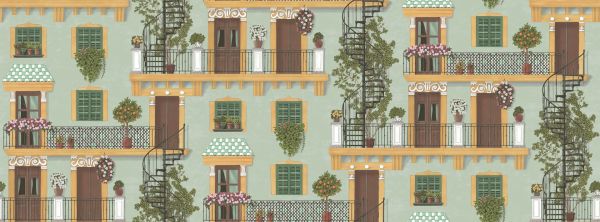 Alfaro Wallpaper - Cole & Son -  Ochre & Green