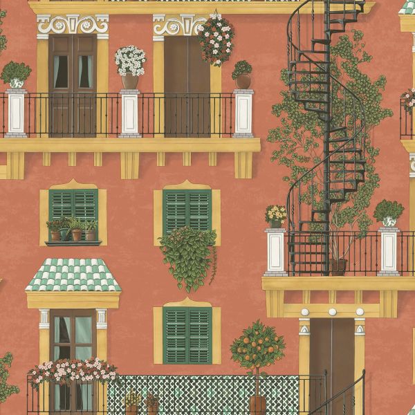 Alfaro Wallpaper - Cole & Son - Terracotta