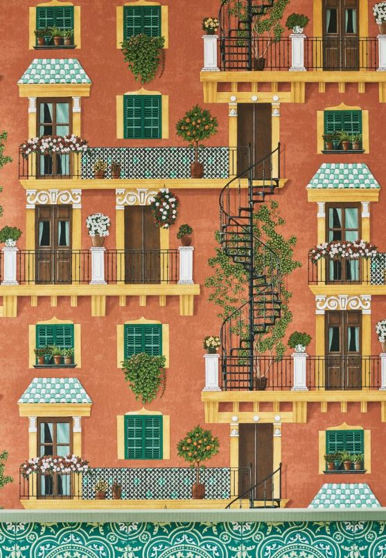 Alfaro Wallpaper - Cole & Son - Terracotta
