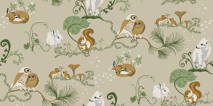 Alice - Custom Sized Wallpaper Mural (per m2) - Beige