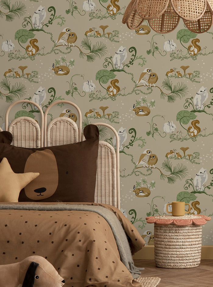 Alice - Custom Sized Wallpaper Mural (per m2) - Beige