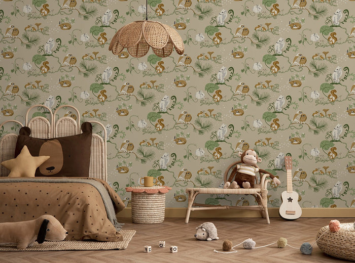 Alice - Custom Sized Wallpaper Mural (per m2) - Beige