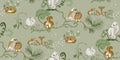Alice - Custom Sized Wallpaper Mural (per m2) - Green