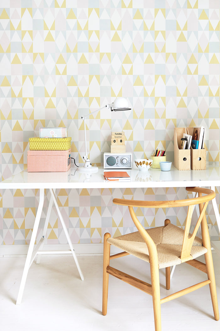 Alice Geometric Wallpaper - Pink/Yellow