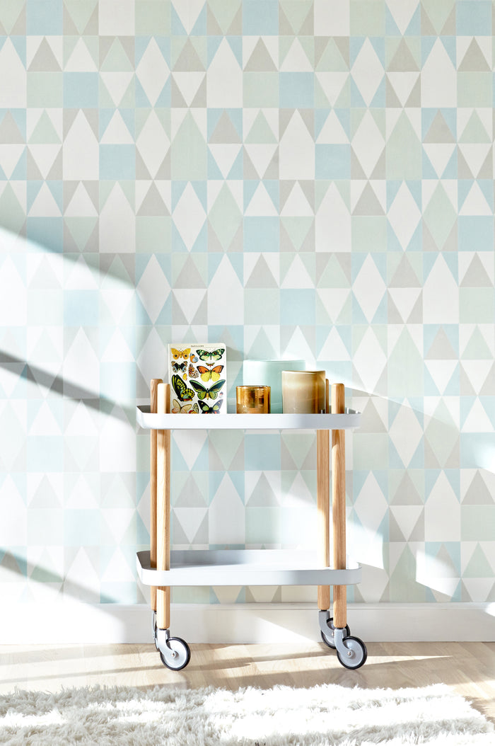 Alice Geometric Wallpaper - Turquoise
