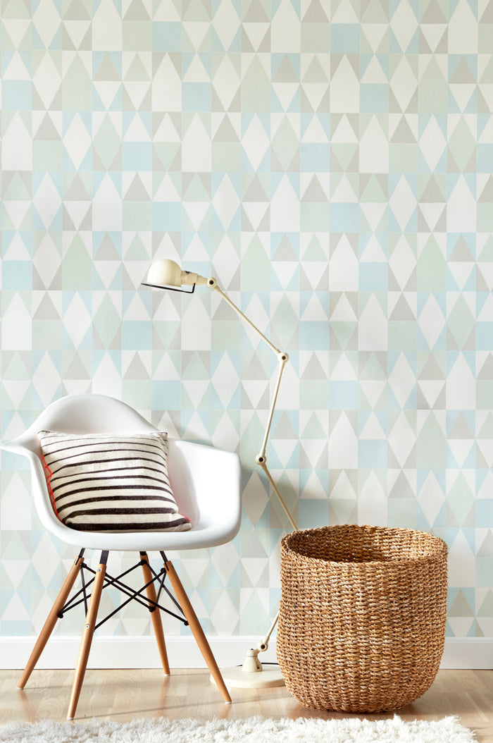 Alice Geometric Wallpaper - Turquoise