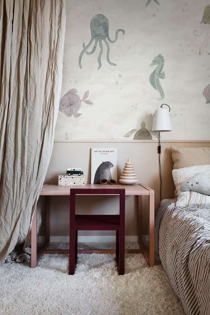 Alice Ocean - Custom Sized Wallpaper Mural (per m2) - Beige