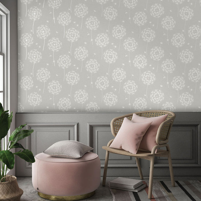 Allora - Brioso Wallpaper - Grey
