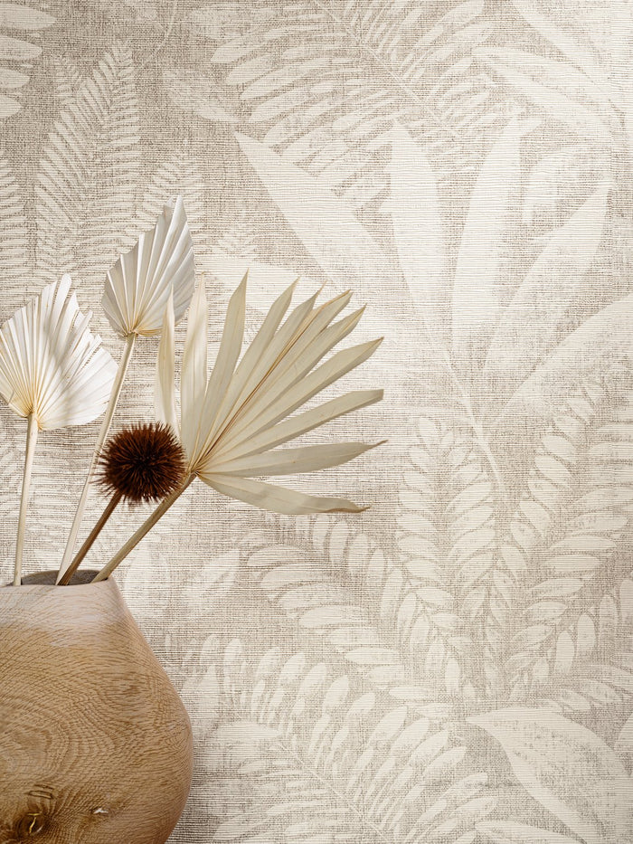 Aloes Karabane Wallpaper (Indent) - Ivory