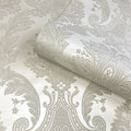 Amara Damask Wood Panel Wallpaper - Cream