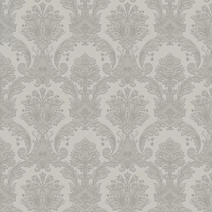 Amara Damask Wood Panel Wallpaper - Silver