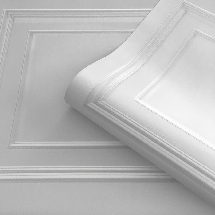 Amara Wood Panel  Vinyl Wallpaper - Soft Silver