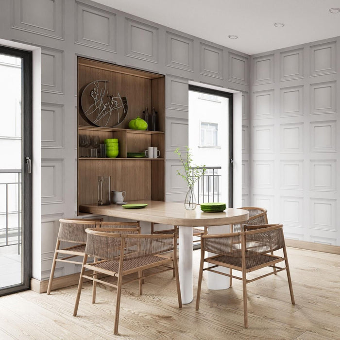 Amara Wood Panel  Vinyl Wallpaper - Soft Silver