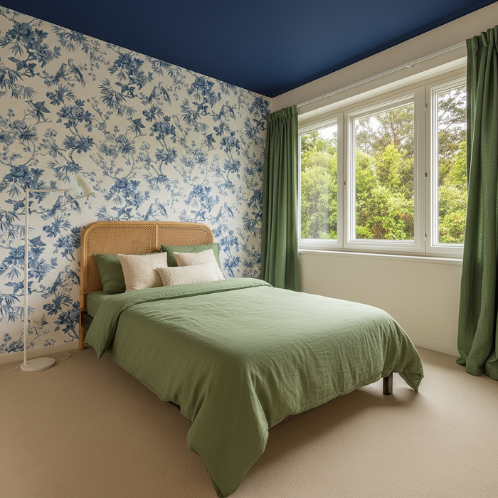 Bedroom with Amelie Chinoiseries Wallpaper