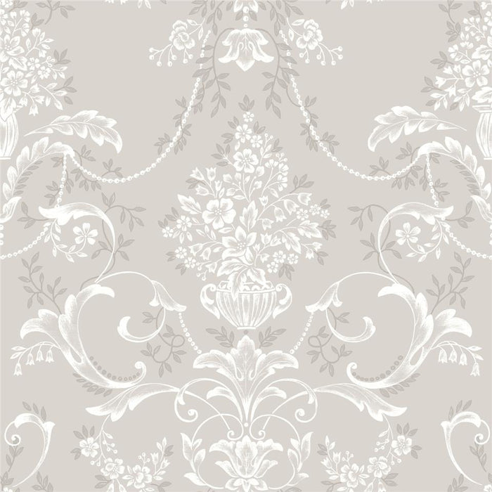 Amelie Damask Wallpaper - Mushroom
