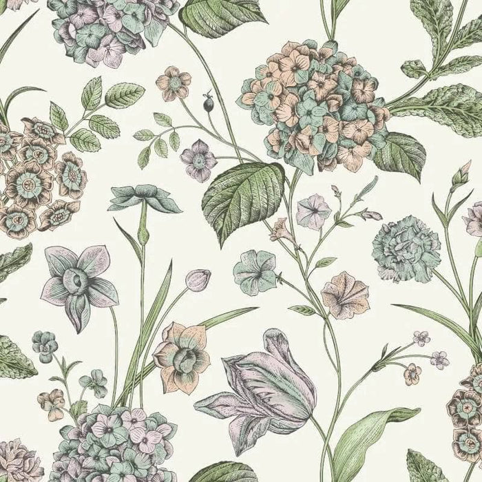 Amelie Hydrangea Wallpaper - Multi