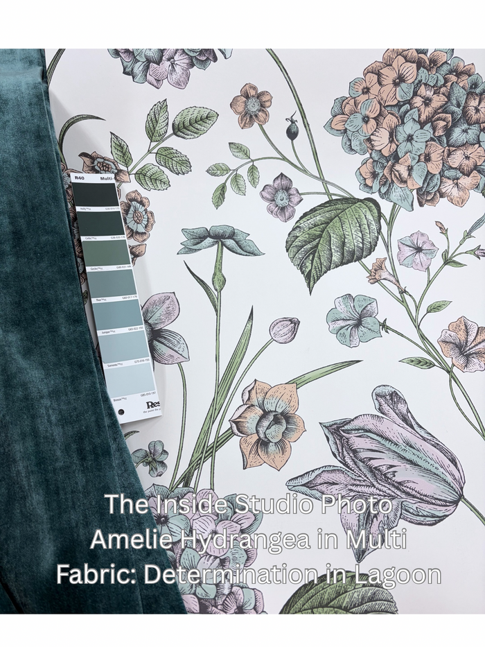 Amelie Hydrangea Wallpaper - Multi