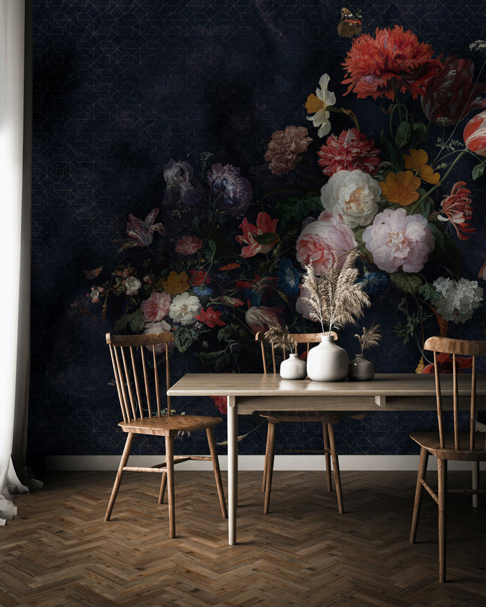 Amsterdam Flowers - Custom Sized Wallpaper Mural (per m2)