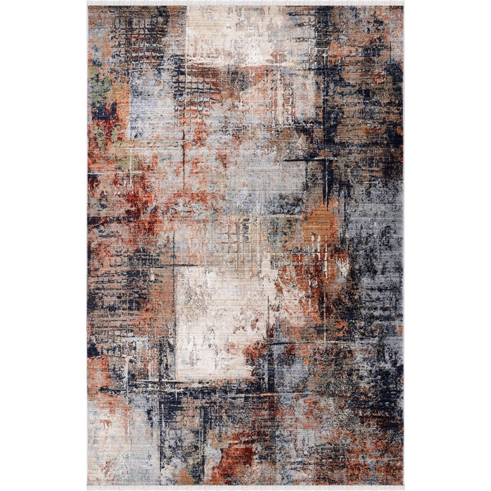 Ana 5x8 Red/Cream Area Rug - Adams Furniture