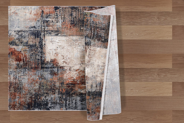 Ana 5x8 Red/Cream Area Rug - Adams Furniture