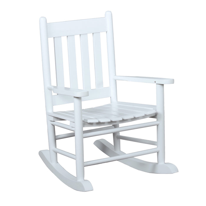Annie Slat Back Youth Rocking Chair White - Adams Furniture