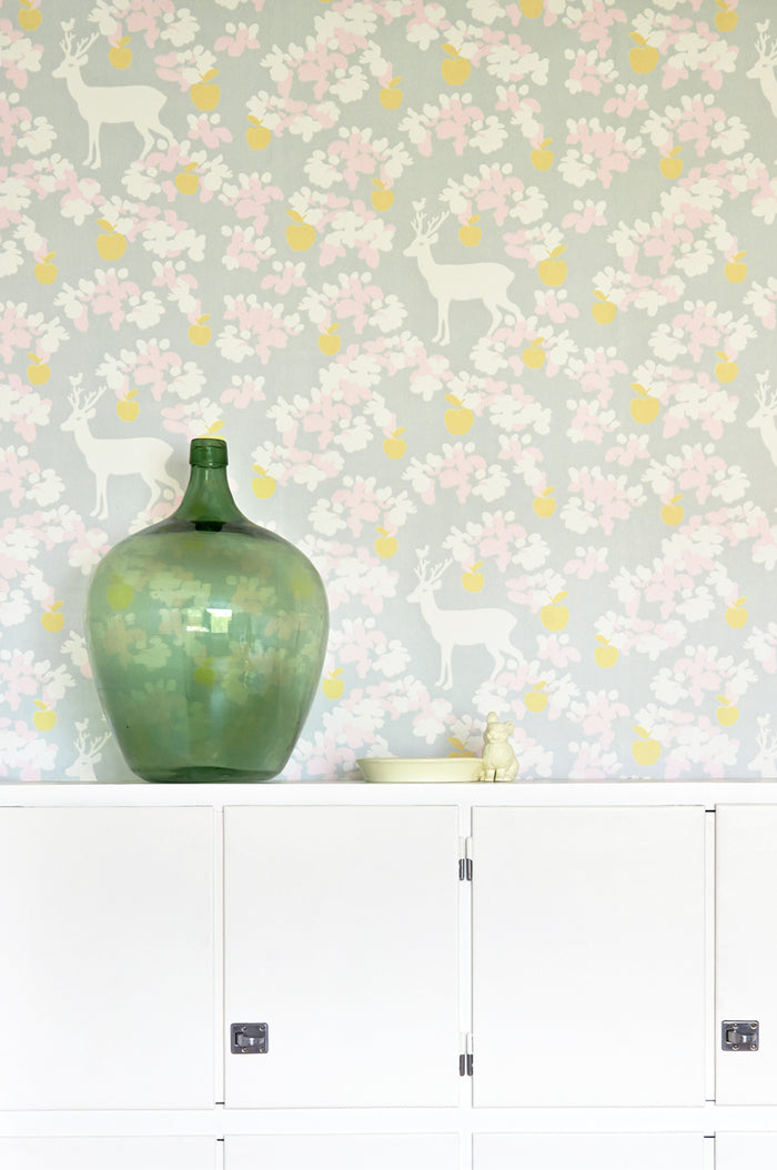 Apple Garden Wallpaper - Grey