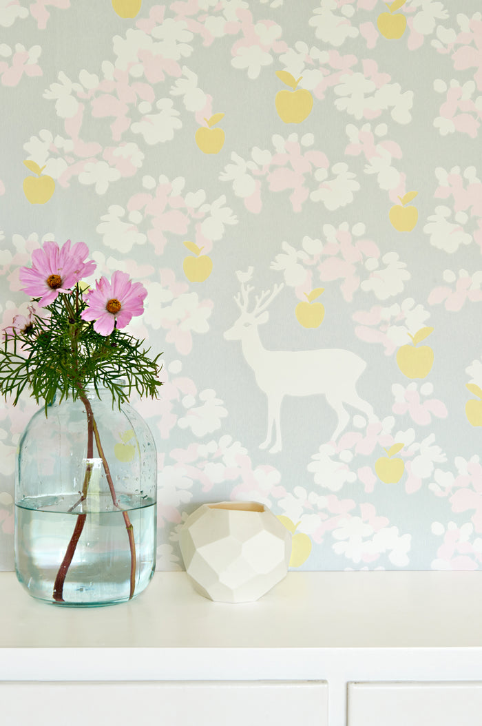 Apple Garden Wallpaper - Grey