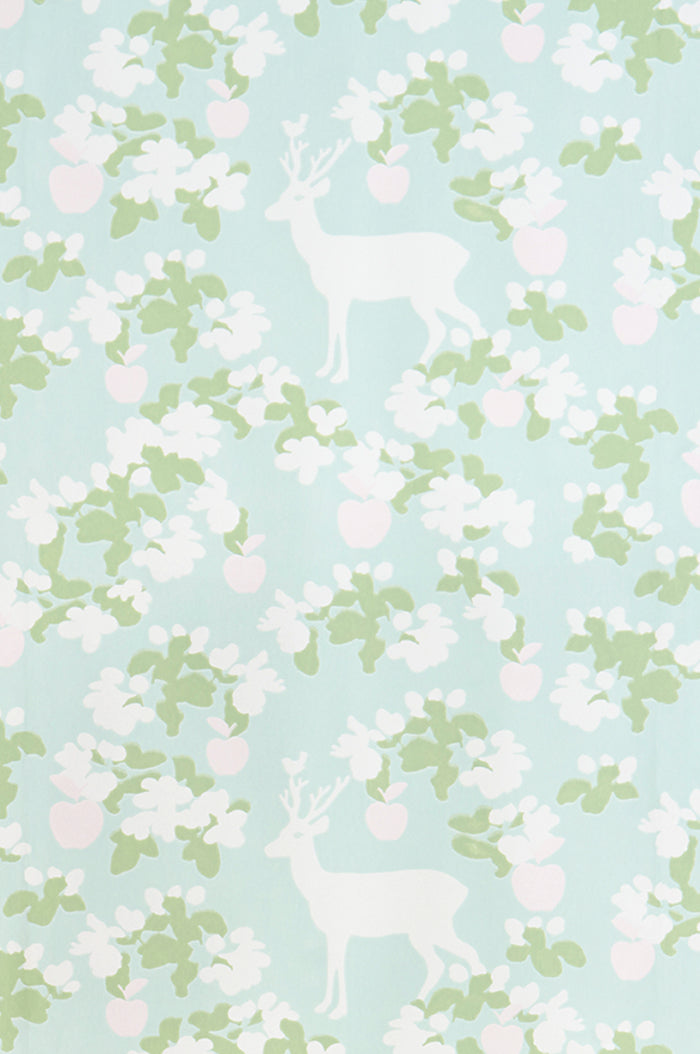 Apple Garden Wallpaper - Turquoise