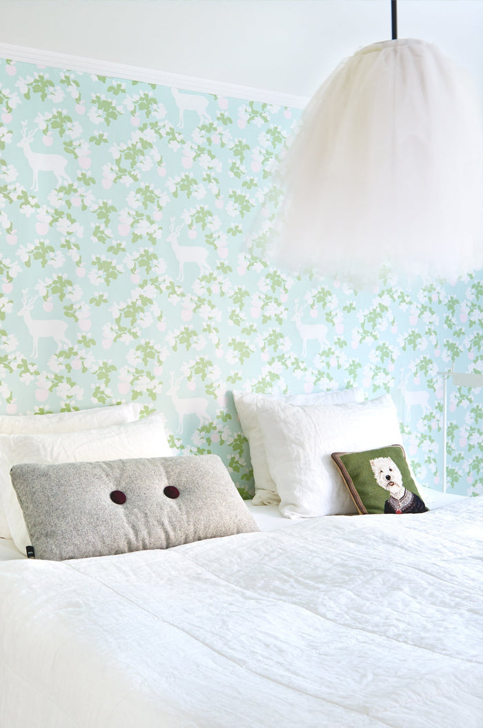 Apple Garden Wallpaper - Turquoise